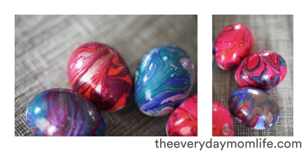 Nail Polish Tie-Dyed Easter Egg Craft For Kids