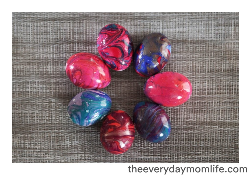 Nail Polish Tie-Dyed Easter Egg Decoration Ideas