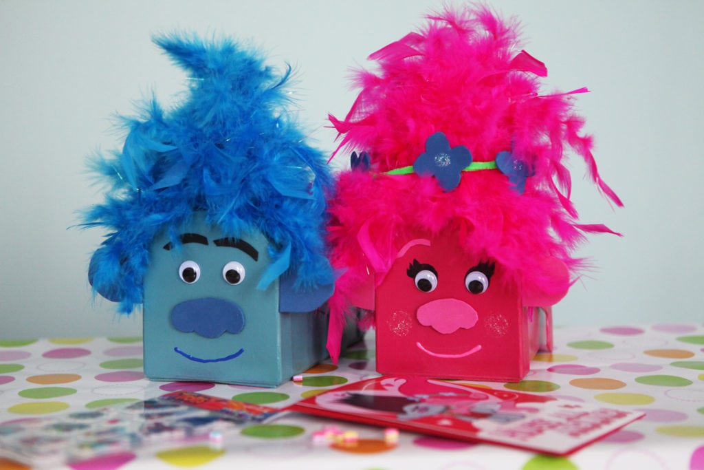 Trolls Movie Card Boxes Valentine's Day Mailboxes - The Everyday Mom Life