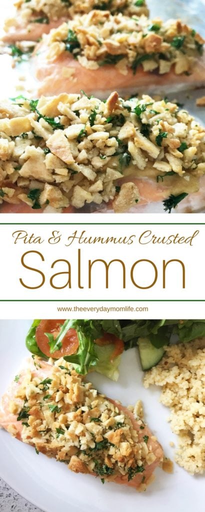 Pita and hummus crusted salmon - The Everyday Mom Life