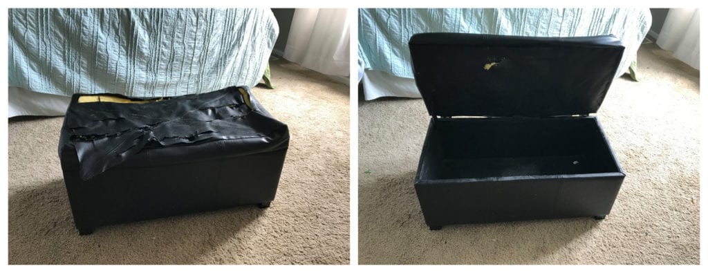 no sew storage ottoman upcycle - The Everyday Mom Life