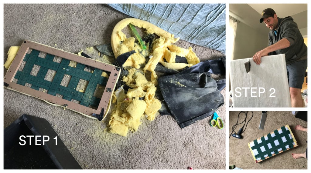 no sew storage ottoman upcycle - The Everyday Mom Life