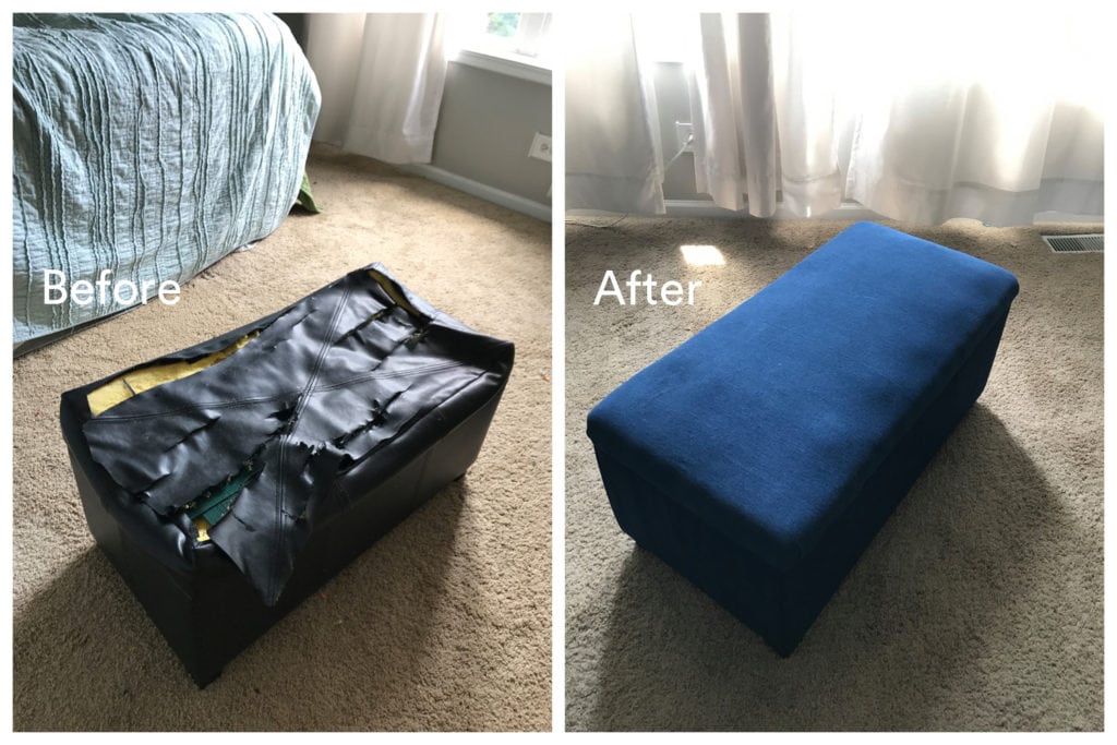 no sew storage ottoman upcycle - The Everyday Mom Life