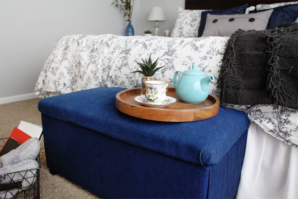 no sew storage ottoman upcycle - The Everyday Mom Life