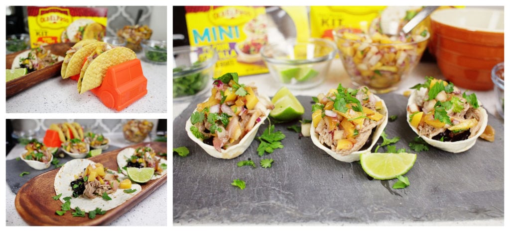 Roasted Peach salsa and Carnitas for football appetizers with Old El Paso - The Everyday Mom Life 