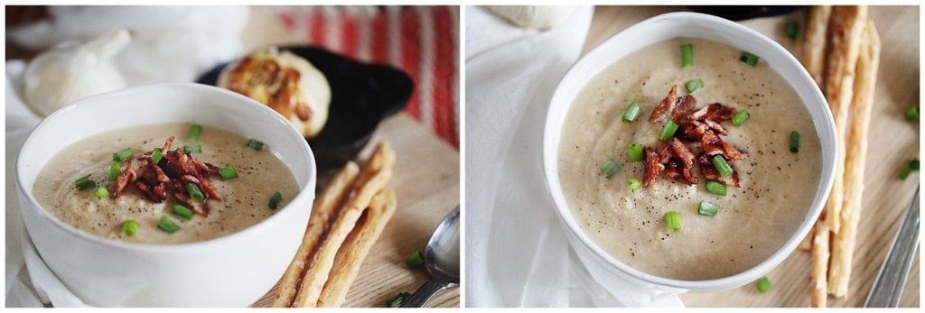 roasted cauliflower and garlic soup - The Everyday Mom Life