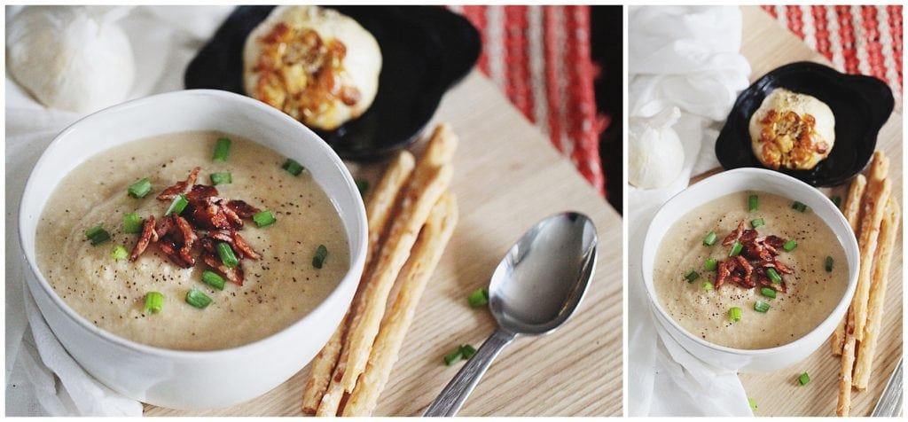 roasted cauliflower and garlic soup - The Everyday Mom Life