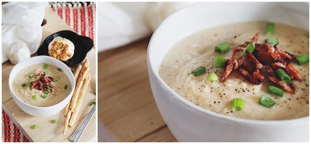 roasted cauliflower and garlic soup - The Everyday Mom Life