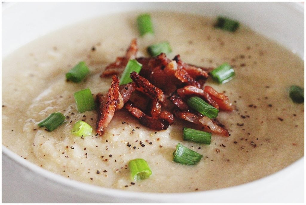 roasted cauliflower and garlic soup - The Everyday Mom Life