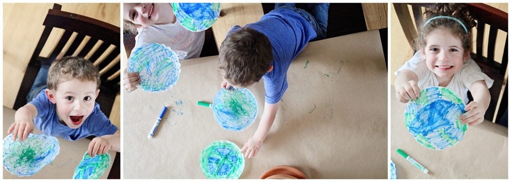 Planet earth coffee filter craft - The Everyday Mom Life