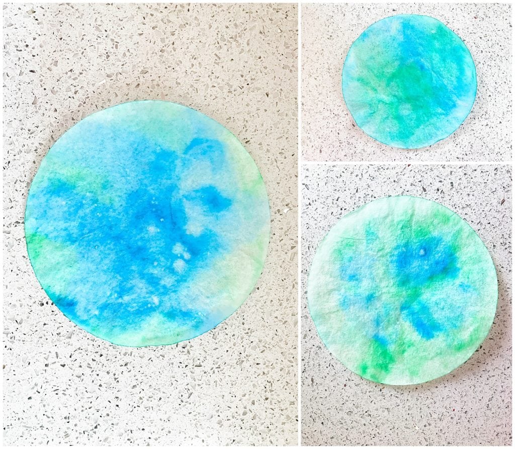 Planet earth coffee filter craft - The Everyday Mom Life
