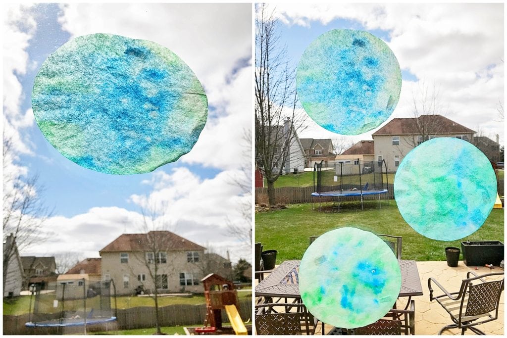 Planet earth coffee filter craft - The Everyday Mom Life