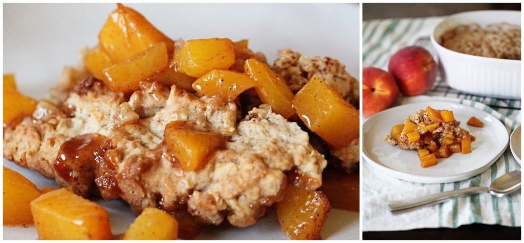 Homemade, delicious peach cobbler recipe