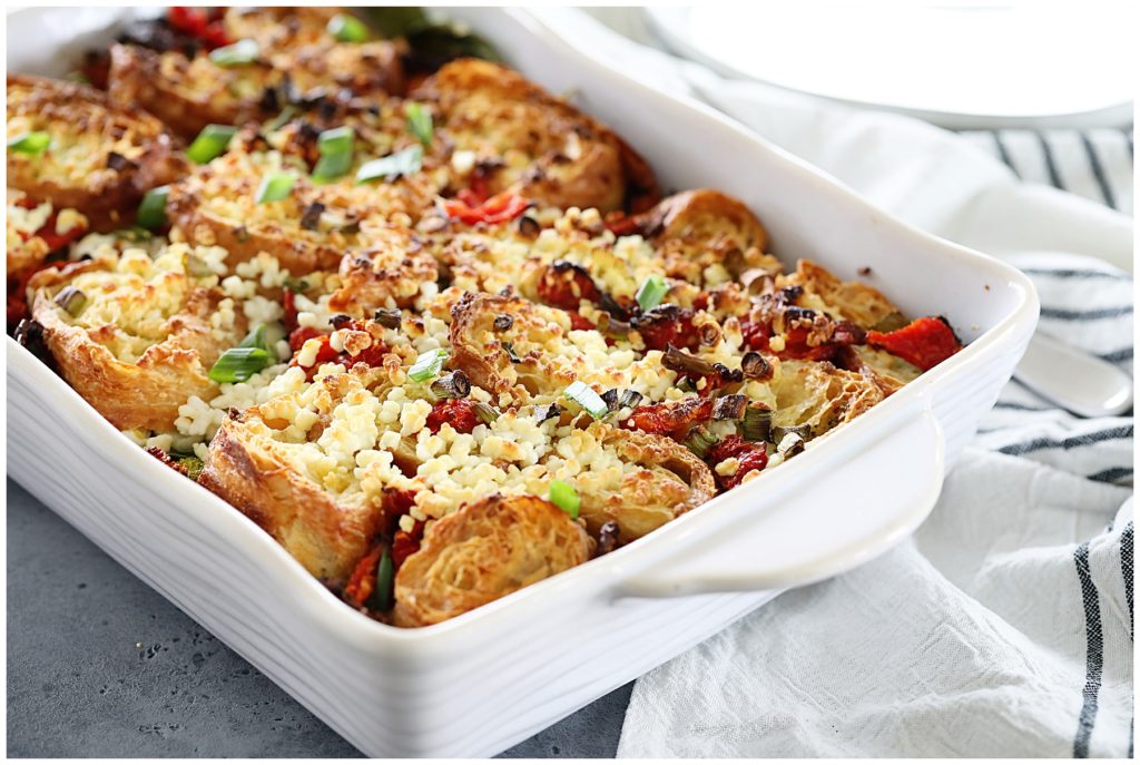 Vegetable Croissant Breakfast Casserole