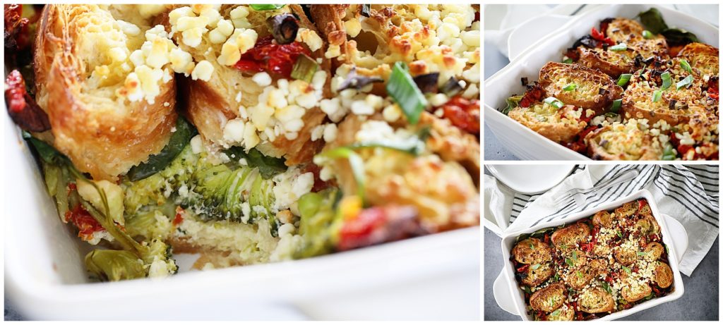 Vegetable Croissant Breakfast Casserole