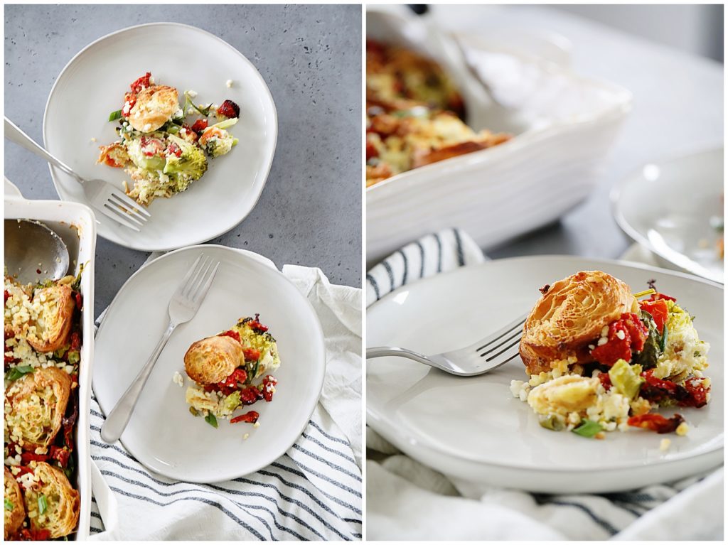 Vegetable Croissant Breakfast Casserole