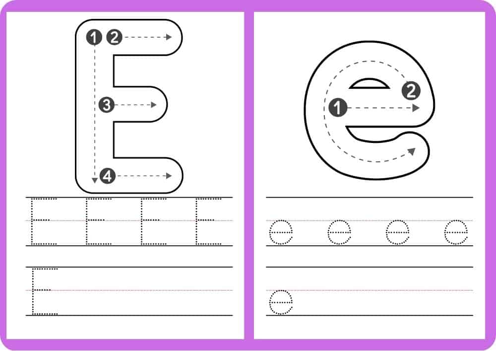 Tracing Letters E
