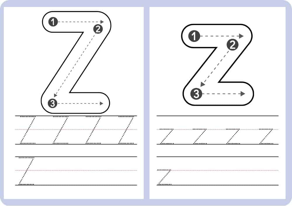 Tracing Letters Z