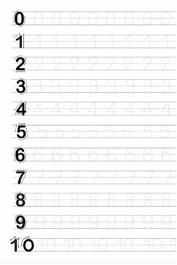 Printable Worksheets For Tracing Letters Numbers