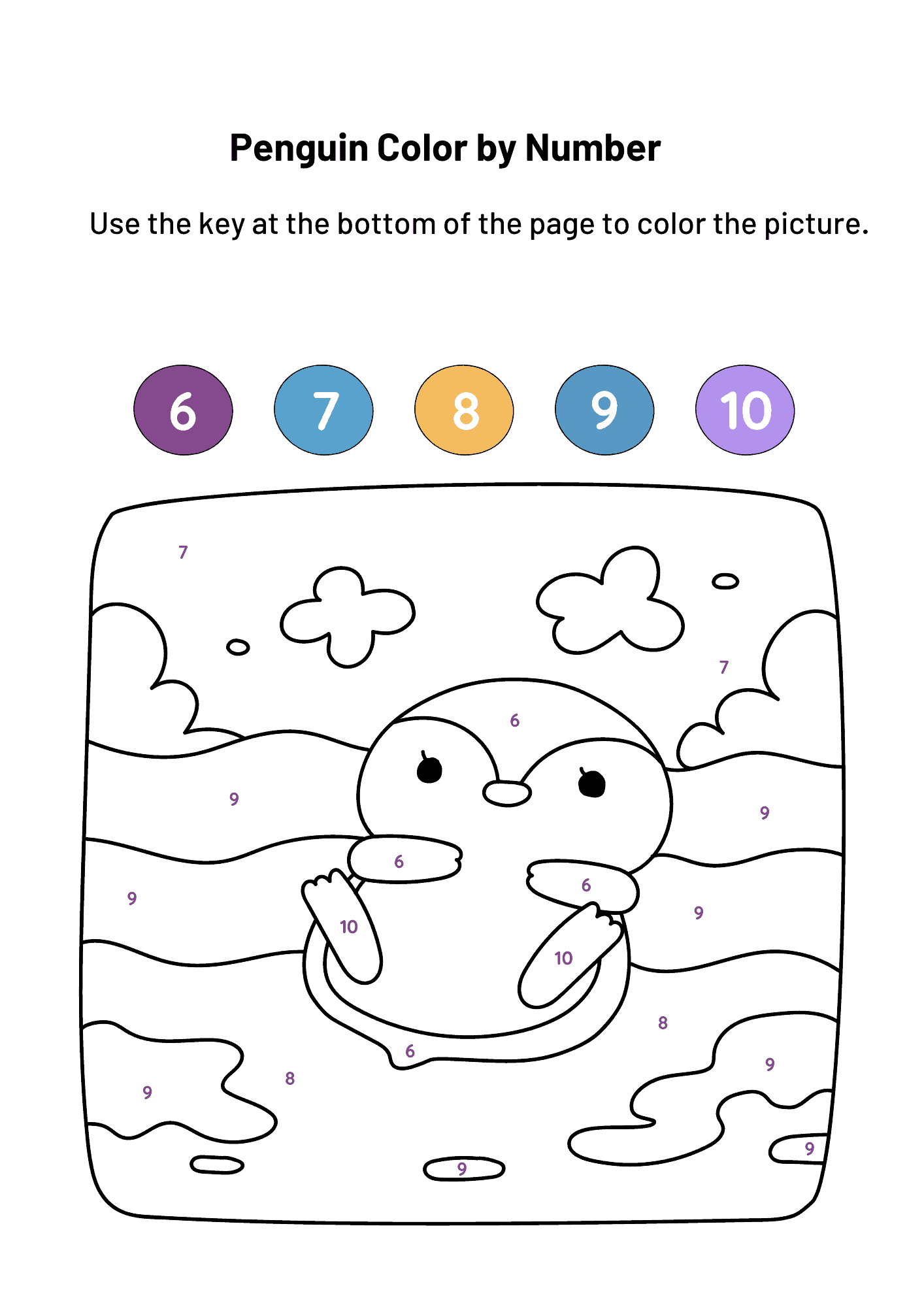 Easy Color By Number Worksheets