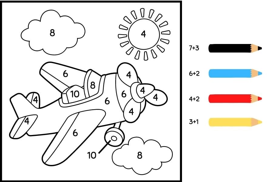 free color by number printables