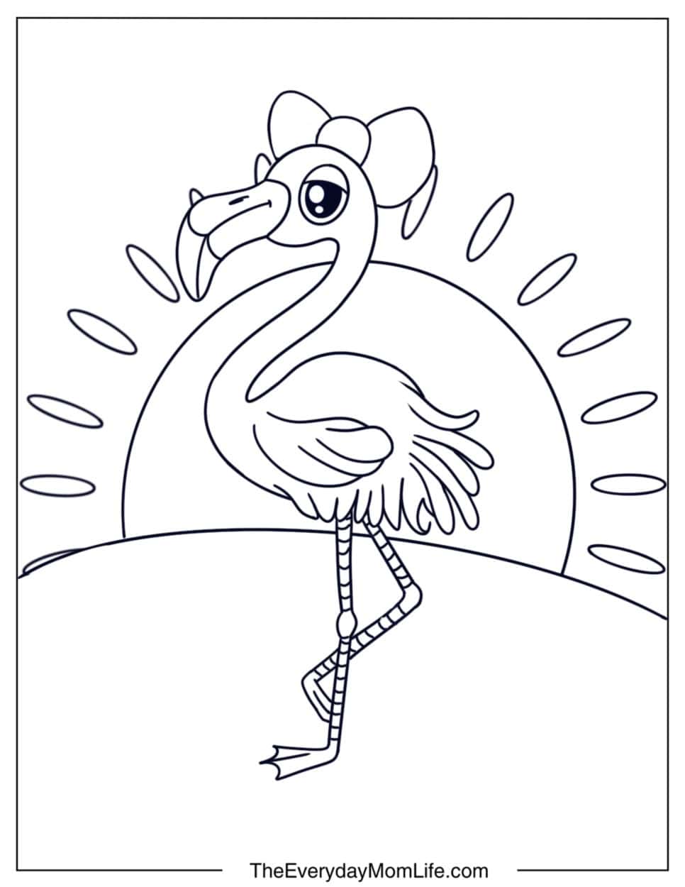 PDF Printable Flamingo Coloring Pages