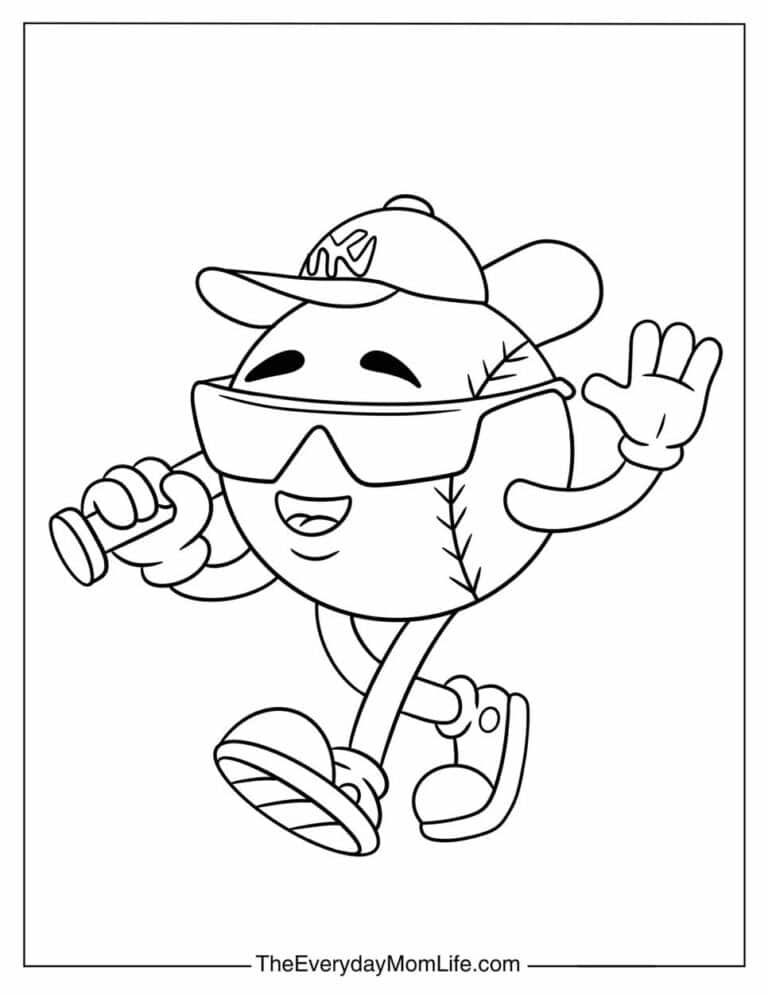 PDF Printable Baseball Coloring Pages - The Everyday Mom Life
