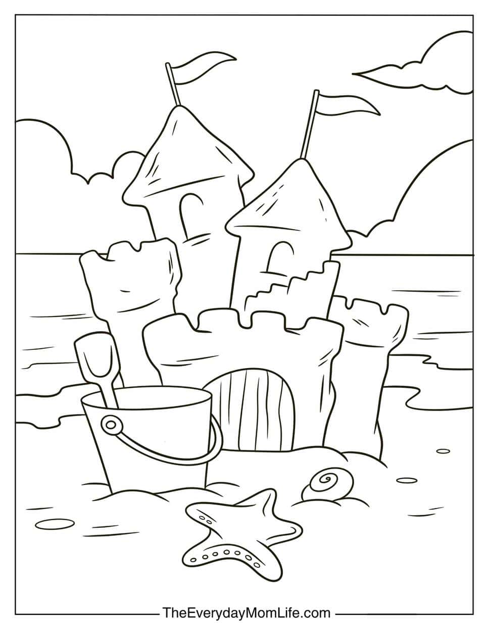 Castle Coloring Pages for Kids (Free Printable)