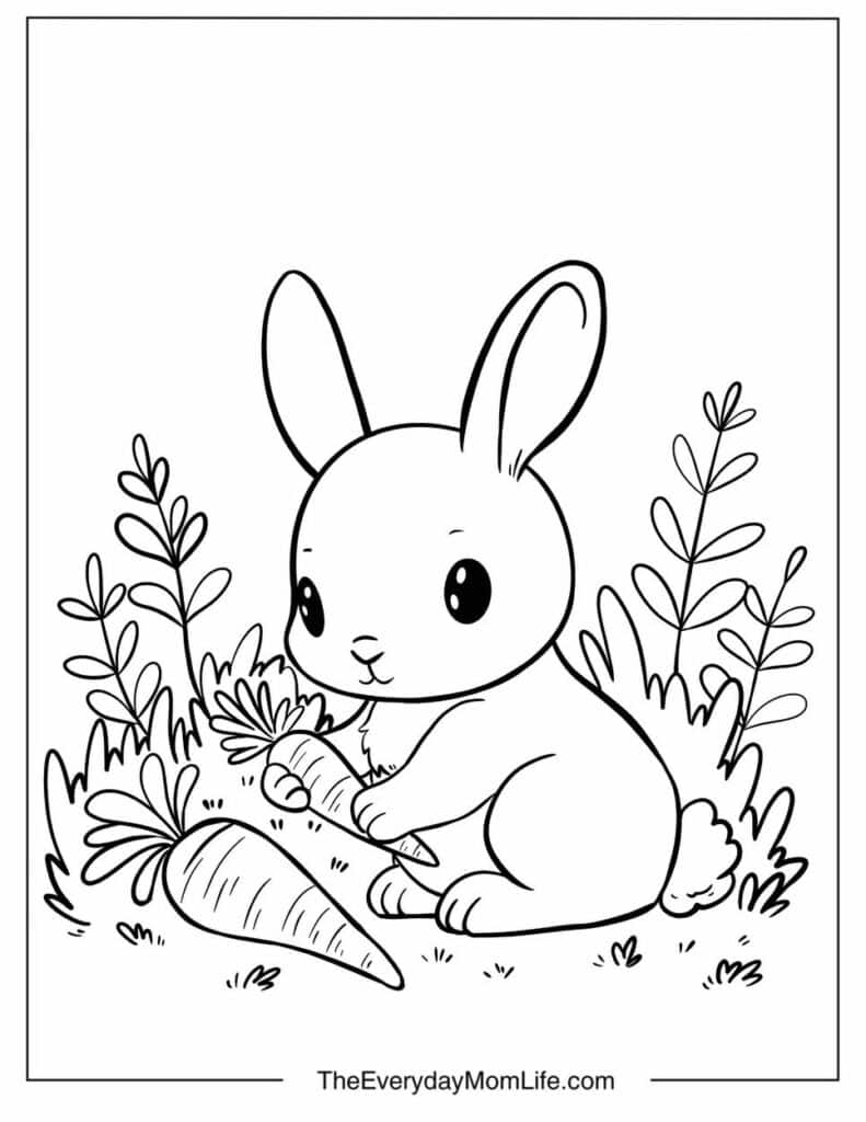 Bunny Hugging a Carrot