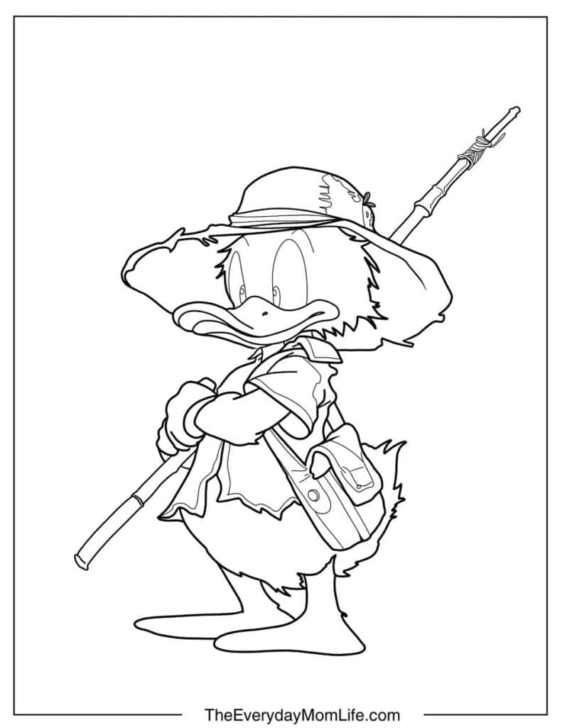 Donald Duck with a Bamboo Stick