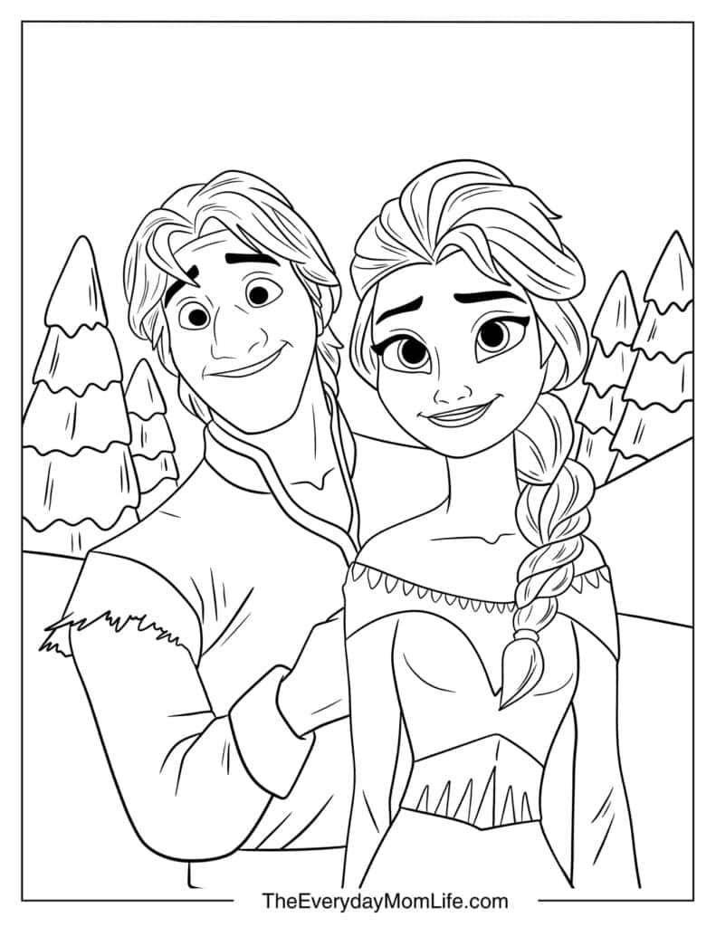 Elsa and Kristoff Relaxing Moment