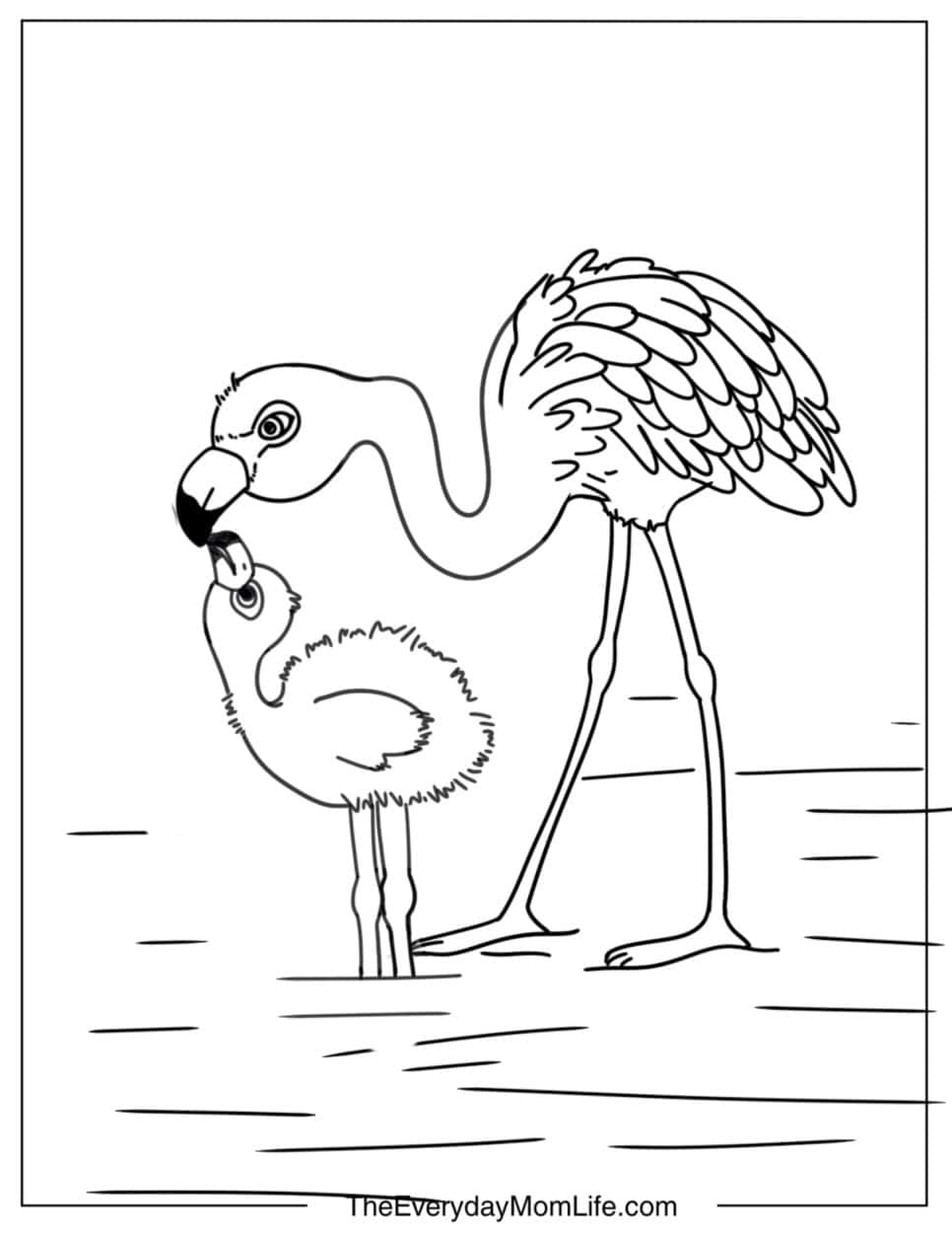 PDF Printable Flamingo Coloring Pages