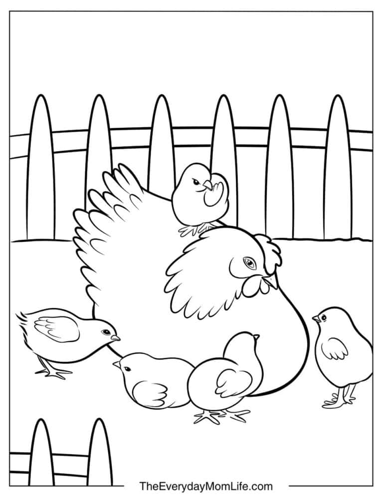 Chicken Coloring Pages for Kids (Free PDF) - The Everyday Mom Life