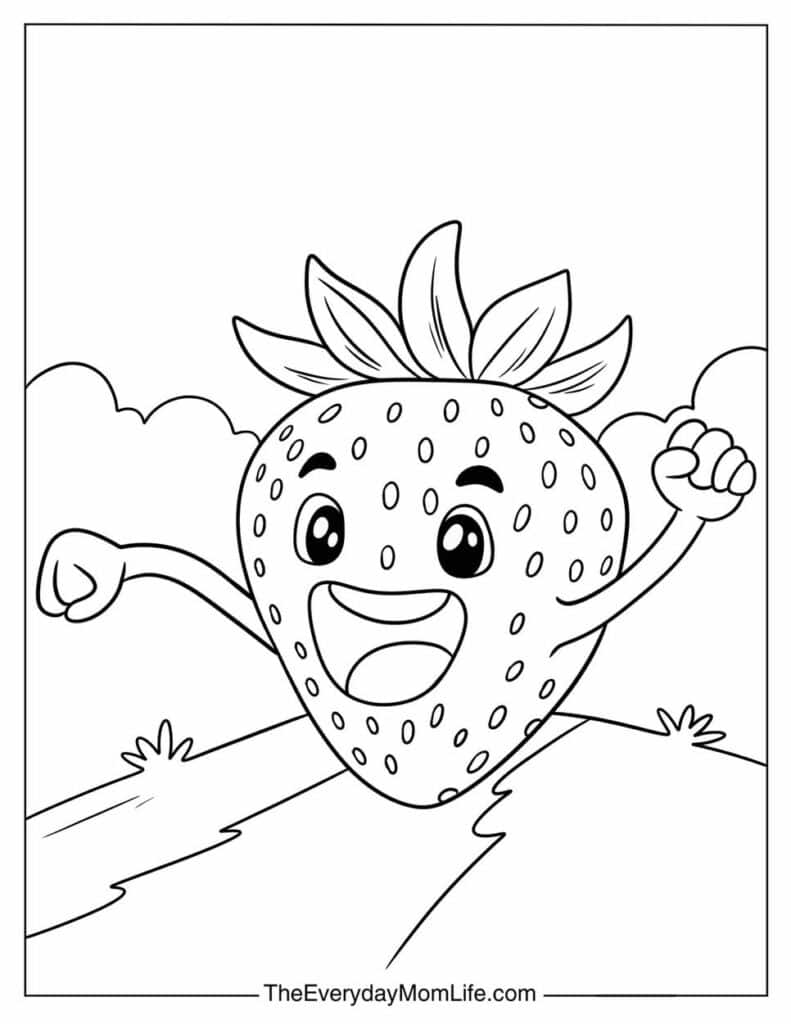 Running Strawberry Character