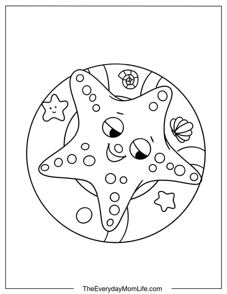 Starfish Coloring Pages for Kids (Free PDF)